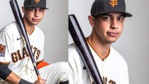 El pelotero sampedrano Mauricio Dubón se tomó la foto oficial con los Giants de San Francisco para la temporada 2020 y ahora jugará como jardinero central. Fotos AFP