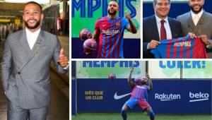 Te presentamos las imágenes de la presentación de Memphis Depay en el Camp Nou como nuevo jugador del Barcelona.