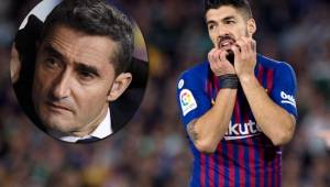 Ernesto Valverde aduce que la lesión de Luis Súarez es 'fuerte'.