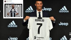 Cristiano Ronaldo ya viste la camisa de su nuevo equipo; Juventus.