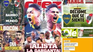 La final de la Copa Libertadores es noticia en todo el mundo y los diarios dedicaron sus portadas al Superclásico.