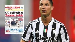 Corriere dello Sport afirma en su portada que Cristiano Ronaldo puede ir al Manchester City.
