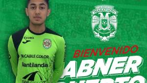 El joven portero Abner Puerto ha sido anunciado como fichaje del Marathón en las reservas. Fotos cortesía