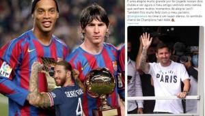Ronaldinho no se olvidó de Messi tras que este haya sido presentado por PSG. También mencionó a Sergio Ramos a lo que dijo 'huelo aroma de Champions'.