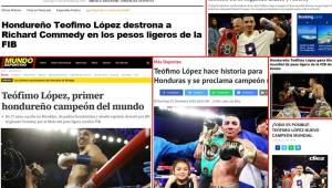 El joven boxeador de raíces hondureñas, Teófimo López, noqueó sin problemas a Richard Commey y se convirtió en el nuevo Campeón Mundial de Peso Ligero. Esto es lo que dicen en España, México, Perú y otras partes del mundo.