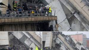 Los bomberos creen que los coches que circulaban por el tramo afectado han caído desde una altura de 50 metros.