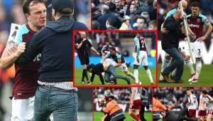 Enardecidos aficionados del West Ham ingresaron al terreno de juego para reclamarle a los jugadores y luego lo hicieron con el dueño luego de sus malos resultados que los tienen cerca de la zona del descenso.