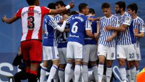 Real Sociedad está venciendo al Girona en Anoeta por la fecha 31 de Liga de España. Foto EFE