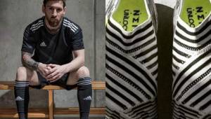 Messi presentó sus nuevos tacos que estrenará en la Final de Copa del Rey.