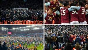 Aston Villa vuelve a la final de la Copa de la Liga en Inglaterra 10 años después y sus aficionados se vuelven en locos. Invadieron el estadio tras imponerse ante el Leicester.