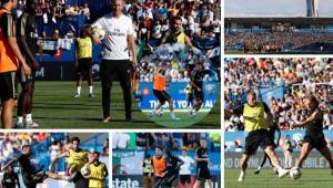 Real Madrid realizó uno de sus últimos entrenamientos previo a los partidos amistosos de pretemporada en Montreal, Canadá. El equipo merengue volvió a demostrar porque es uno de los clubes más populares del mundo tras llenar para la práctica en el estadio Saputo, que pertenece al Montreal Impact. Fotografías: Real Madrid.