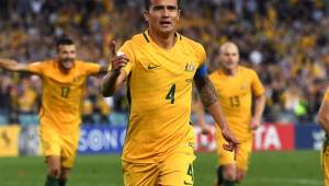 El veterano delantero Tim Cahill es la gran figura de Australia y un hombre que Honduras deberá cuidar. Foto AFP