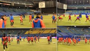 Olimpia ultimó detalles en el estadio Olímpico de Montreal, sede del cotejo este martes ante el Impact por la ida de cuartos de final en Liga de Campeones de Concacaf. Fotos: Cortesía.