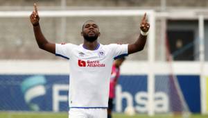 Jorge Benguché marcó su quinto gol del torneo ante Motagua en el Carlos Miranda. FOTO: Ronald Aceituno.