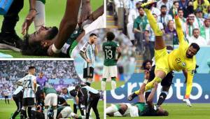 El defensor de la selección de Arabia Saudita sufrió un duro encontronazo con su compañero y tuvo que abandonar el juego ante Argentina