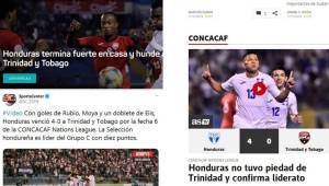 Medios internacionales resaltan que la Selección Nacional de Honduras no tuvo piedad ante Trinidad. 'Goleada de la H', titulan algunos sitios.