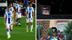 Te presentamos algunas imágenes que no se vieron en TV del Barcelona-Espanyol en el Camp Nou. Hasta con fuegos artificiales celebraron los hinchas el descenso del rival.