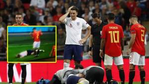 Luke Shaw y una brutal caída en el Inglaterra - España.