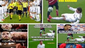 Las redes sociales no perdonan al Real Madrid y se burlan por las ayudas del VAR en el partido contra Osasuna. Sergio Ramos una de las víctimas favoritas.