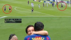 Suárez abrió el marcador gracias a una descomunal asistencia de Messi.