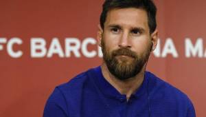 Messi durante la conferencia de prensa.