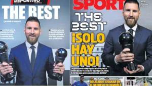 El crack del FC Barcelona, Lionel Messi, se llevó el Premio The Best de la FIFA 2019 y se llevó todas las portadas internacionales.