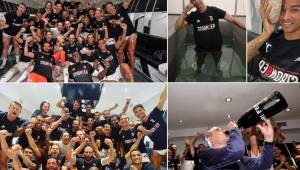 La Juventus nuevamente conquistó el fútbol italiano y te dejamos las imágenes de la celebración que se vivió tanto dentro como fuera del vestuario. Maurizio Sarri no amaga con la botella.