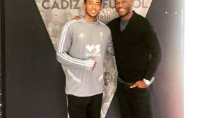 Antony 'Choco' Lozano compartiendo con David Suazo en Cádiz.