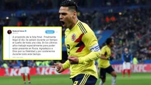 Radamel Falcao no se guardó nada y mostró su felicidad por ser convocado para el Mundial de Rusia 2018.