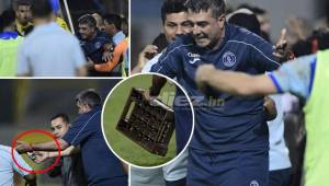 El entrenador de Motagua, Diego Vázquez, enloqueció en los minutos finales contra Real España después que la afición del Real España ubicada en el sector de silla y preferencia comenzaran a lanzar objetos a la banca de Motagua, incluyendo una caja de cerveza que cayó cerca de donde estaba él.