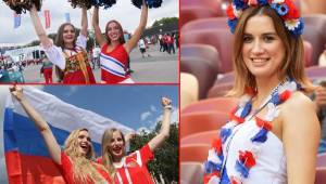 España y Rusia se han encargado de llevar muchas lindas chicas a su juego de octavos de final del Mundial de Rusia 2018.