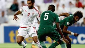 Emiratos Árabes sorprendió venciendo 2-1 a Arabia Saudita que hubiese asegurado un pie en el Mundial de Rusia. Foto cortesía FIFA.com