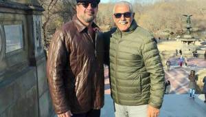 El expresidente de los verdolagas, Yankel Rosenthal junto al extécnico Manuel Keosseián quien llegó a visitarlo en Nueva York. Foto cortesía