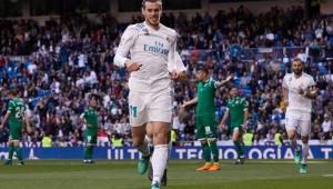 Gareth Bale celebrando su anotación ante el Leganés.
