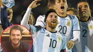 Leo Messi celebrando la clasificación al Mundialde Rusia 2018.
