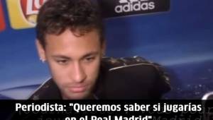 Neymar se marchó de la zona mixta cuando le consultaron sobre un posible fichaje con el Real Madrid.