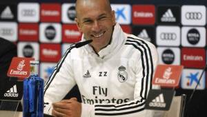 Zidane durante la rueda de prensa antes de enfrentar de visita al Leganés.
