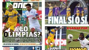 Los medios de México destacan en sus portadas el partido de esta noche entre Tigres y Olimpia por las semfinales de la Liga de Campeones de Concacaf.