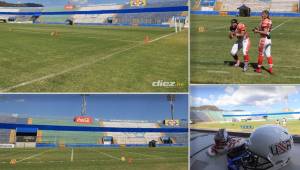 El estadio Nacional de Tegucigalpa actualmente está acogiendo el Americas Women's Bowl 2020, un torneo femenino de fútbol americano donde participa Honduras, Costa Rica, México y Estados Unidos. Fotos: Neptalí Romero.