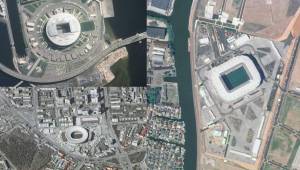 Los satélites Pléiades, operados por Airbus Defence an Space, tomaron imágenes de los 12 estadios en los que se disputarán el Mundial 2018.