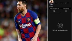 Desaparece por sorpresa la cuenta de Instagram de Leo Messi, algo que se ha hecho viral en Twitter.