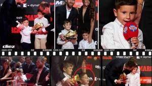 El delantero argentino Lionel Messi fue galardonado con la Bota de Oro, pero su hijo, Mateo, fue quien se llevó todos los reflectores durante la gala.