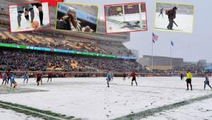 Se suele ver más en los países nórdicos, pero ayer, en la MLS, se jugó bajo un imperante lluvia de nieve.
