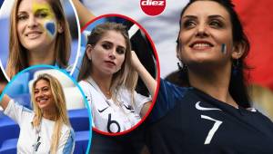 ¡Qué muñecas! Te dejamos las mejores fotos de las bellas aficionadas que están en el Estadio de Nizhni Nóvgorod de Rusia presenciando el Francia-Uruguay. La novia de Paul Pogba arrasa en las graderías.