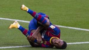 La lesión de Ansu Fati se produjo en la victoria del Barcelona ayer ante el Betis en el Camp Nou.