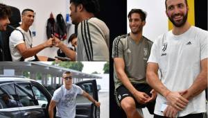 Primer día de trabajo para Bentancur, Douglas Costa, Cuadrado, Dybala, Higuaín y Cristiano Ronaldo. Desde mañana van a entrenar en el campo. FOTOS: JuventusFC.