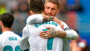 Ramos festejó el triunfo ante el Eibar con Cristiano Ronaldo.