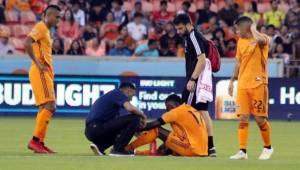 El delantero Alberth Elis cuando estaba conmocionado durante el partido contra el DC United el pasado sábado. Fotos cortesía