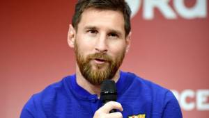 Messi durante su conferencia de prensa en Tokio, Japón. Foto AFP