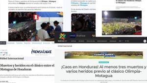 La noticia pasó de territorio hondureño y los medios internacionales han compartido el penoso incidente que se dio previo al clásico entre Olimpia y Motagua.